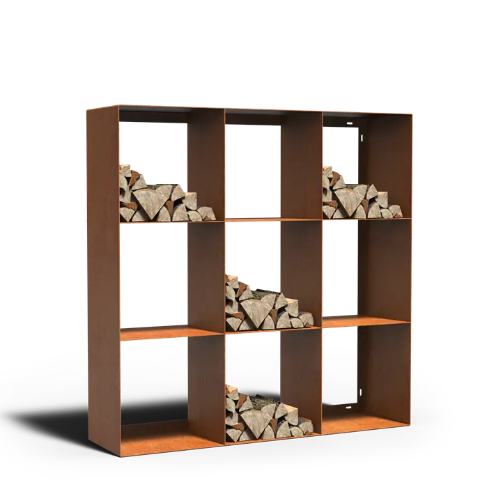 Cortenstalen houtopslag LOGG quad BHSS2