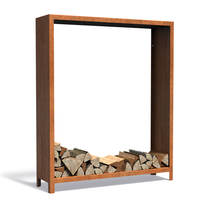Cortenstalen houtopslag LOGG 1500x400x1800