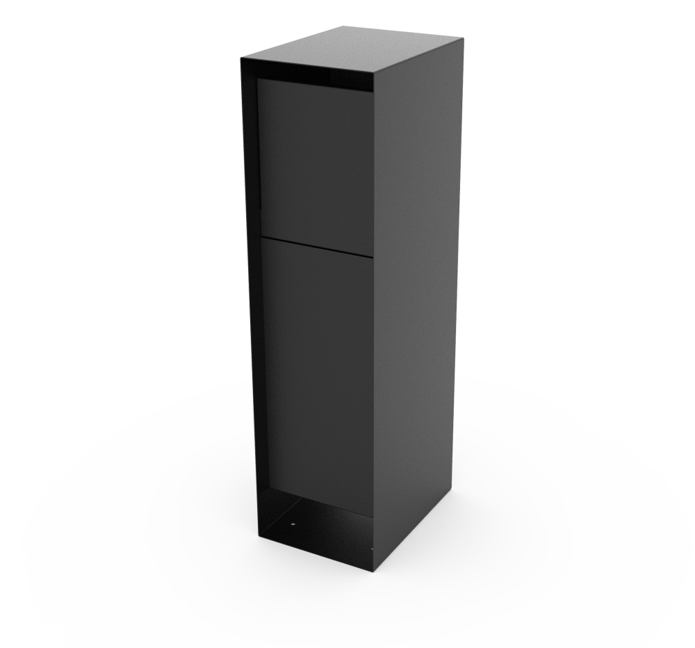 Pakketbrievenbus PAKUN RAL9005 zwart voorkant