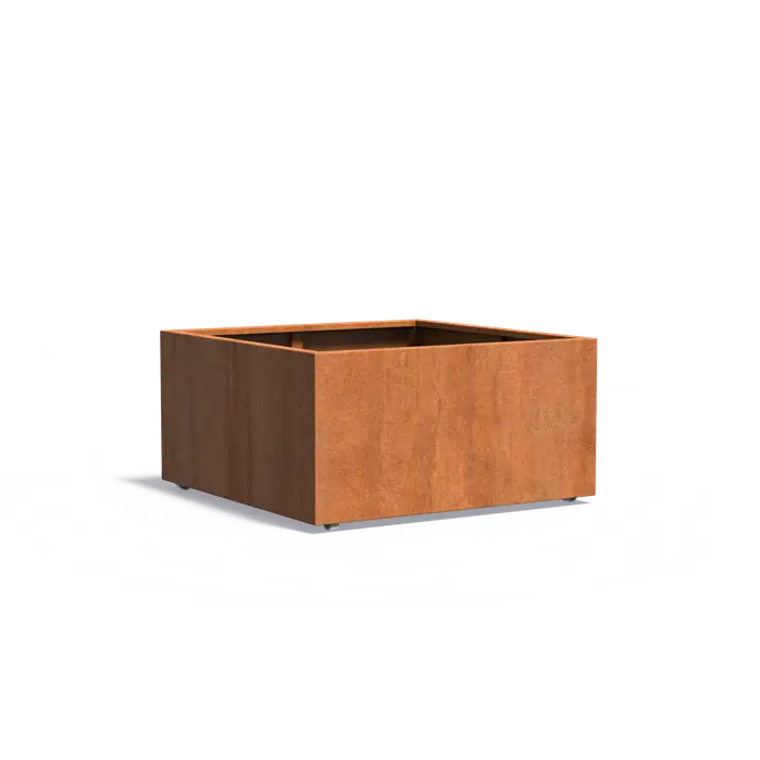 Plantenbak CARREZ cortenstaal met wielen CAWL4.2