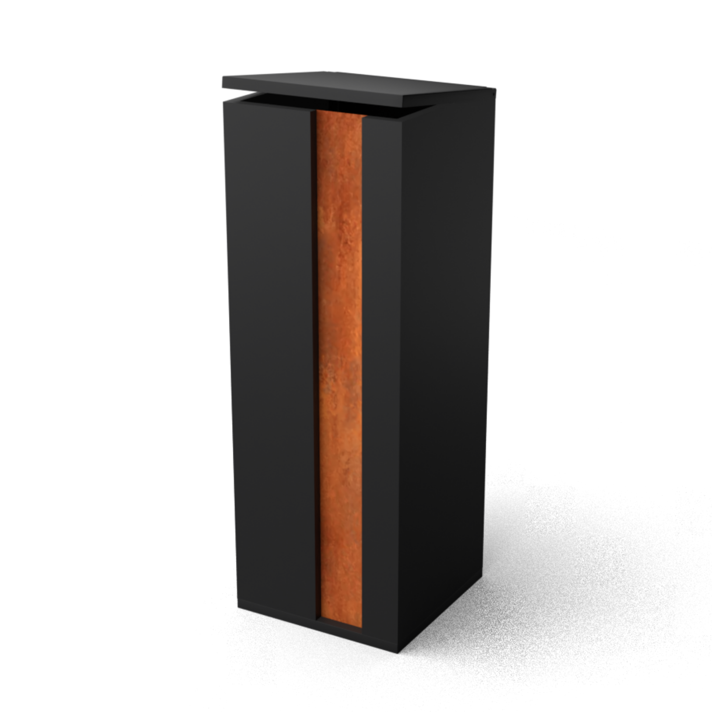 pakketbrievenbus COLLU COMBO zwart/cortenstaal