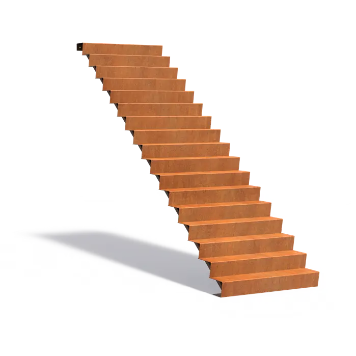 Trap cortenstaal 17 treden