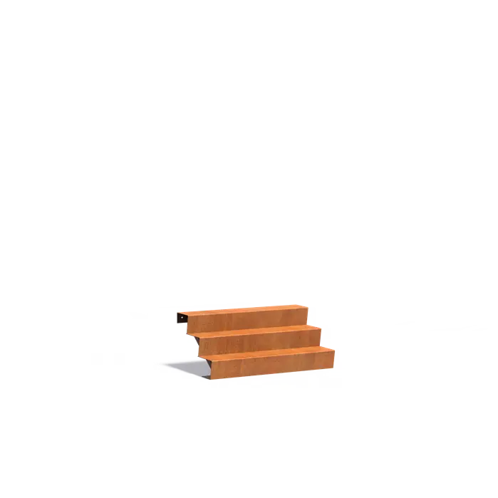 Trap cortenstaal 3 treden