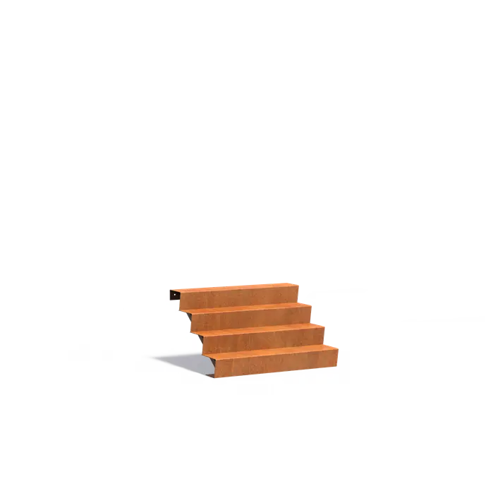 Trap cortenstaal 4 treden