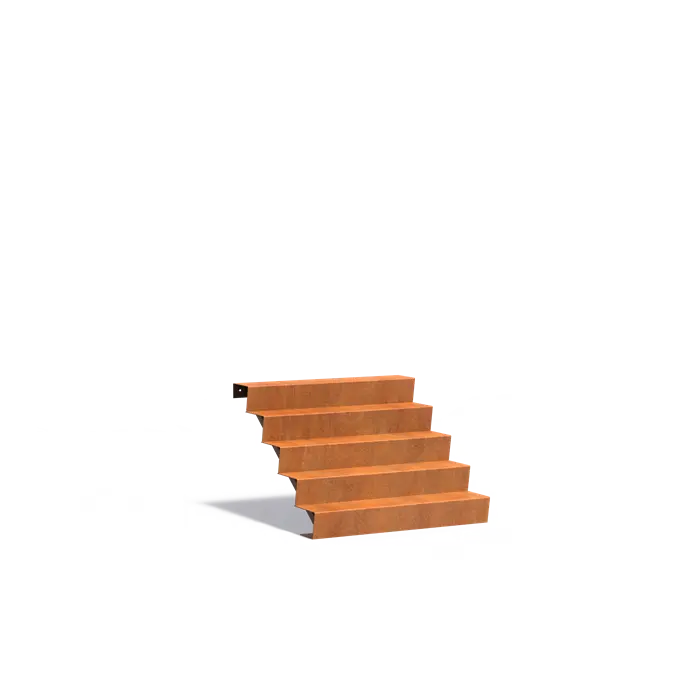 Trap cortenstaal 5 treden