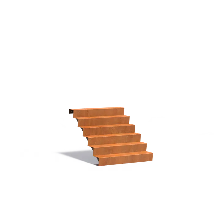 Trap cortenstaal 6 treden