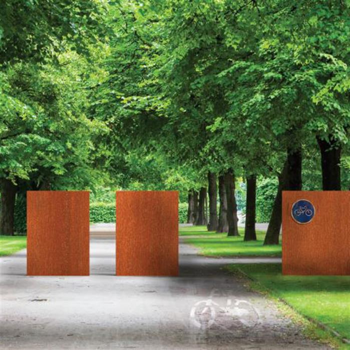 Bedrijven en instellingen - Muur cortenstaal