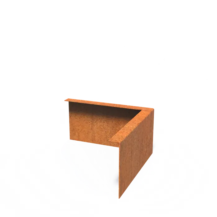 Cortenstalen kantopsluiting hoek geplet 2mm CZ2.150bu