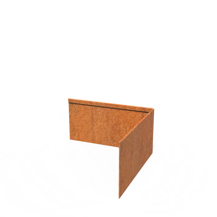 Cortenstalen kantopsluiting hoek geplet 2mm