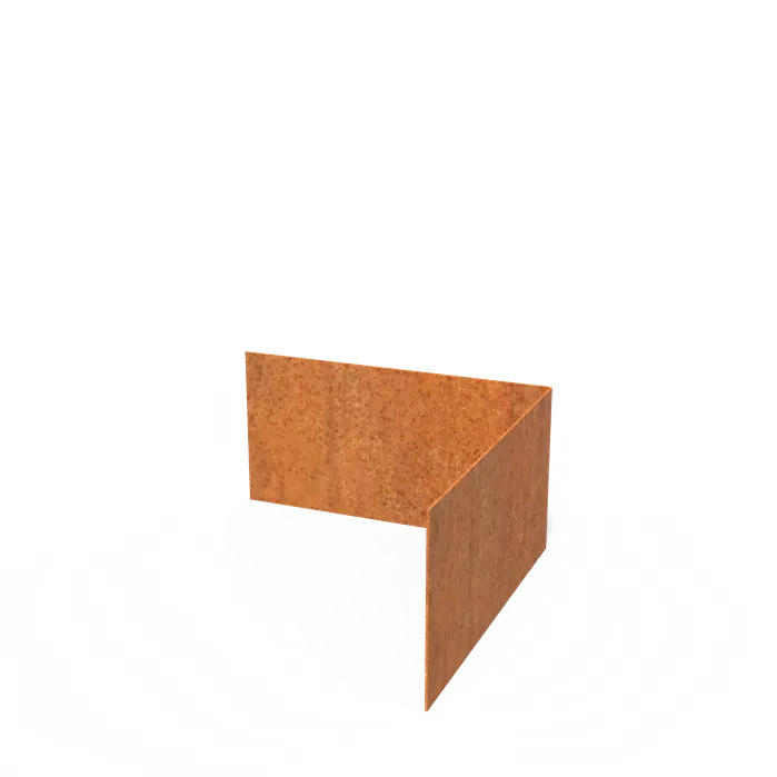 Cortenstalen kantopsluiting hoek recht 2mm CR2.150bi