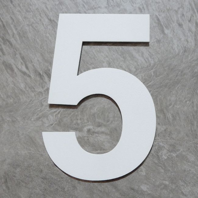 Huisnummer WIT Bold 75mm nr 5